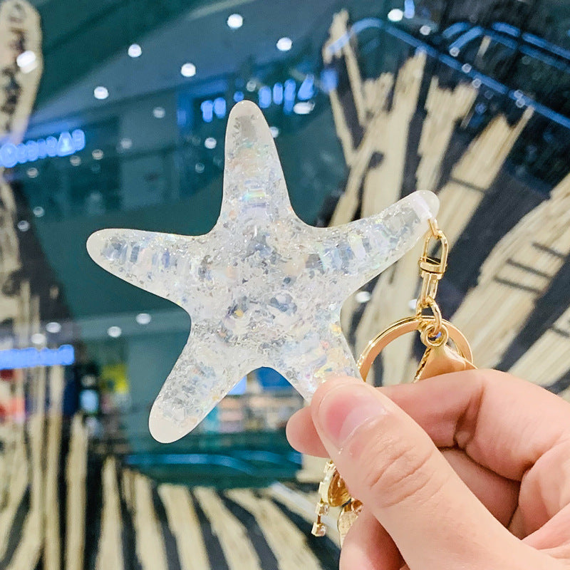 Wholesale Starfish Shell Pearl Rhinestone Keychains